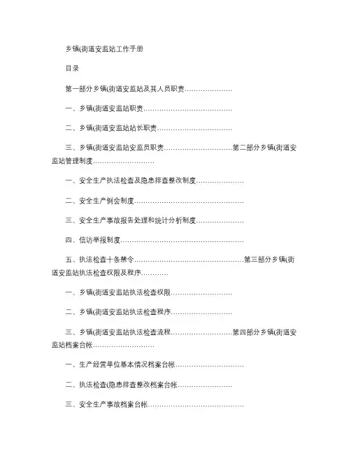 乡镇(街道)安监站工作手册_图文(精)