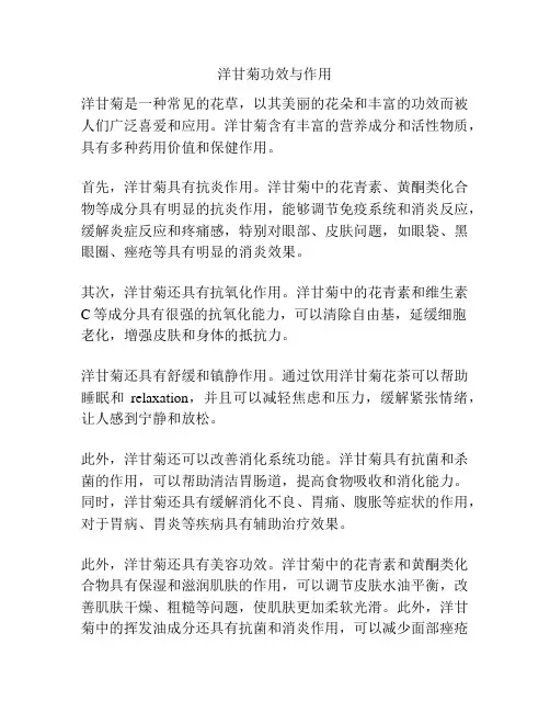洋甘菊功效与作用
