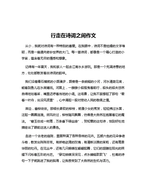 行走在诗词之间作文
