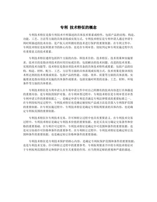 专利 技术特征的概念