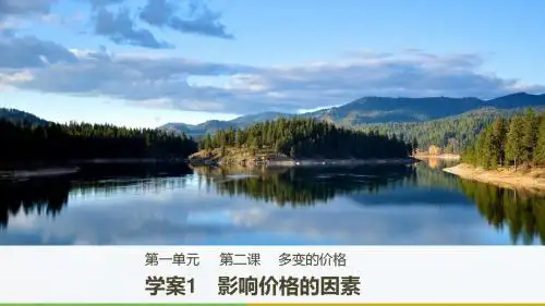 人教版必修一 2.1 影响价格的因素 课件(共31张)