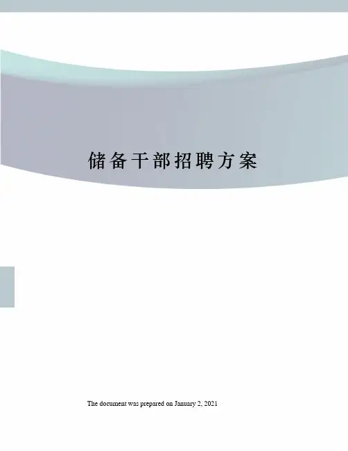 储备干部招聘方案