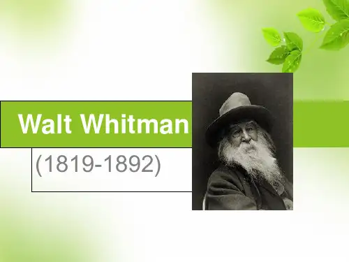 walt-whitman惠特曼及作品简介PPT优秀课件