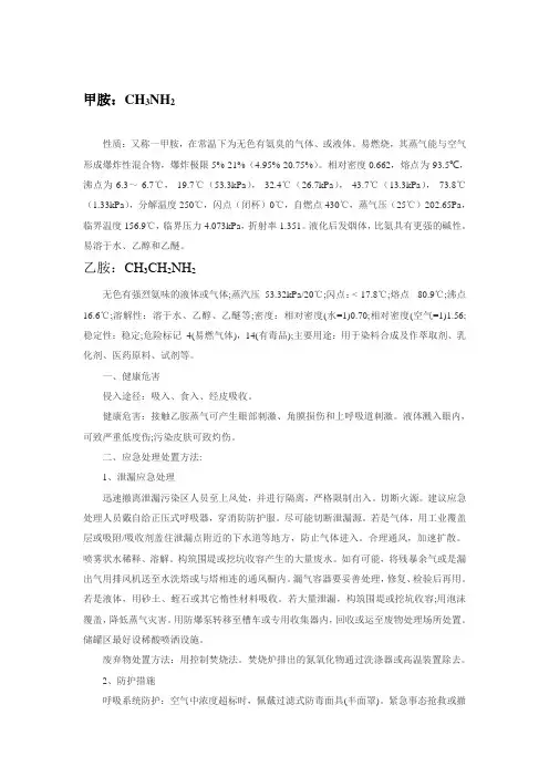 几种常见胺概况