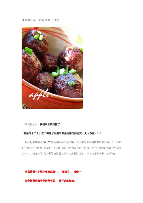 红烧狮子头--附详细制作过程