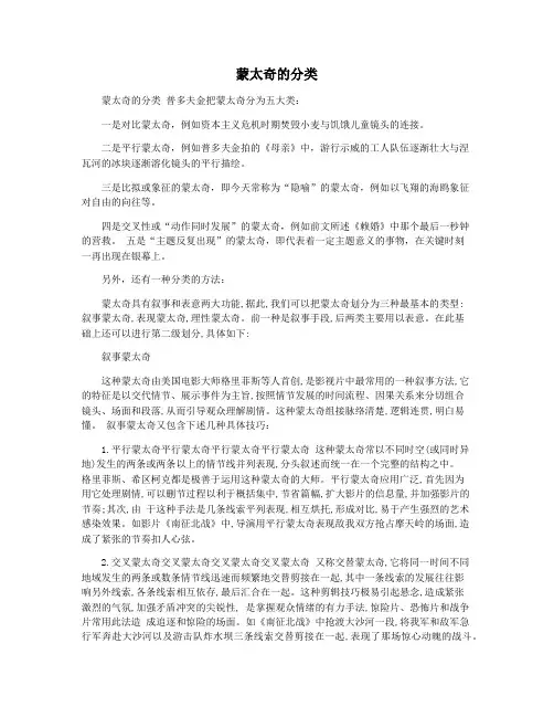 蒙太奇的分类