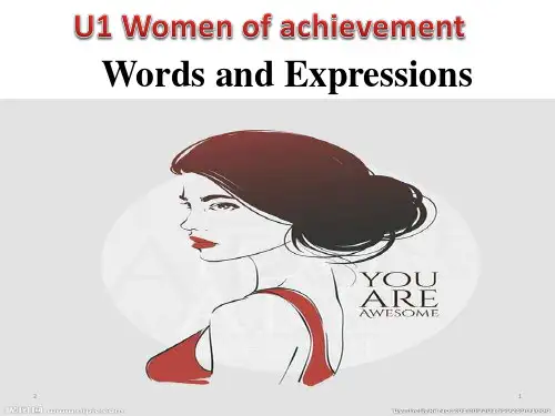 高中英语 人教新课标 必修四 unit 1 women of achievement  words study(共35张ppt)