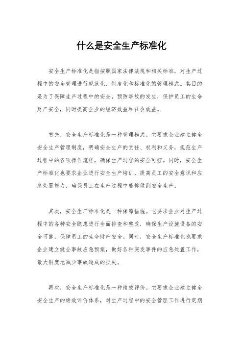 什么是安全生产标准化