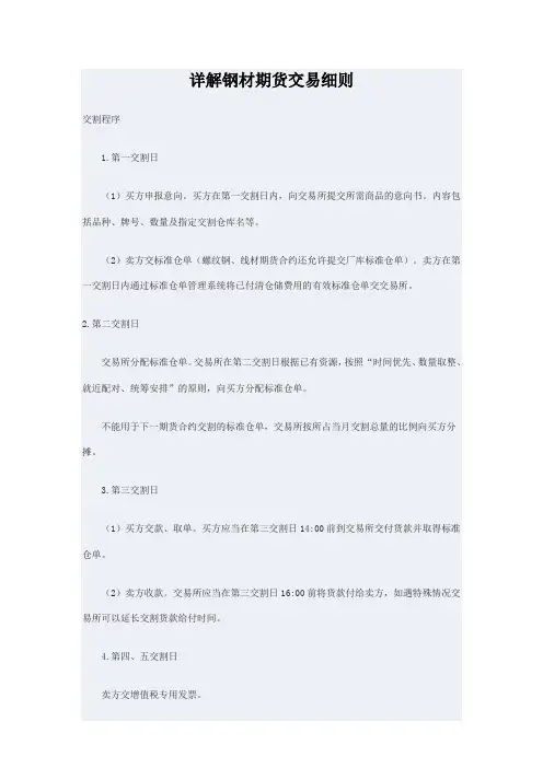 详解钢材期货交易细则