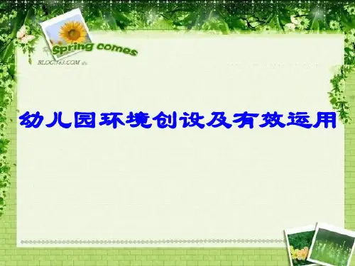环境创设与有效运用幼儿园PPT课件