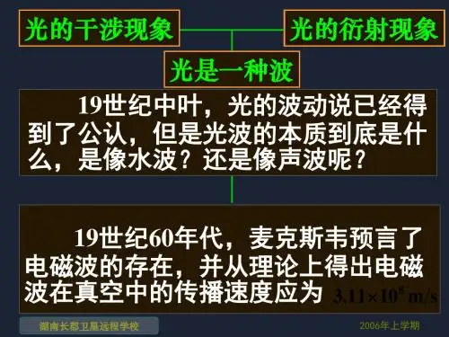 高三物理上学期光的电磁说(教学课件201908)