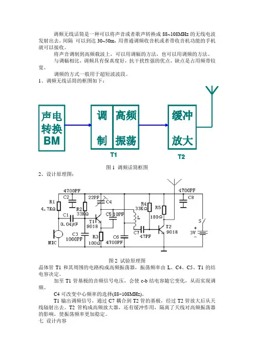 调频无线话筒是一种可以将声音或者歌声转换成88