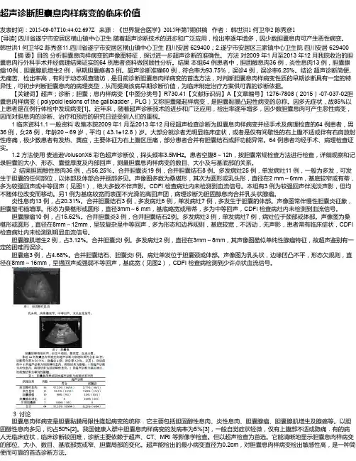 超声诊断胆囊息肉样病变的临床价值