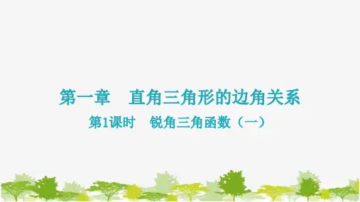 北师大版数学九年级下册第一章直角三角形的边角关系锐角三角函数(一)课件