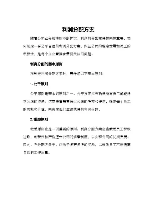 利润分配方案
