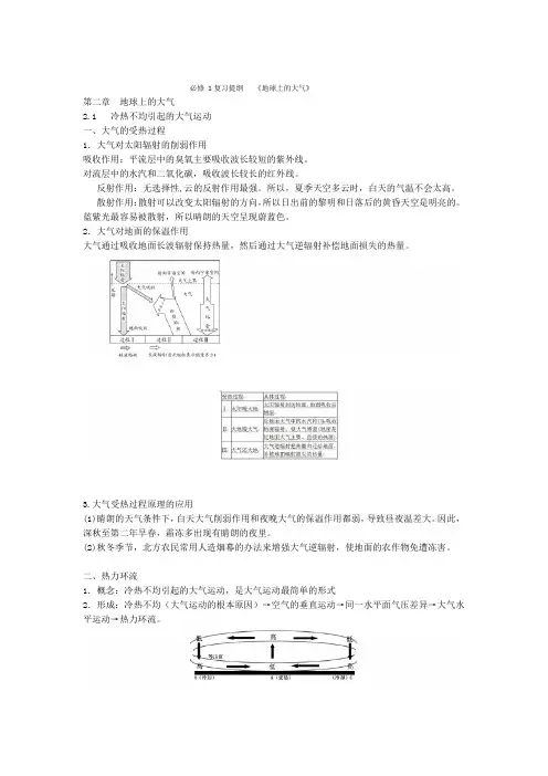 完整版地球上的大气知识点总结