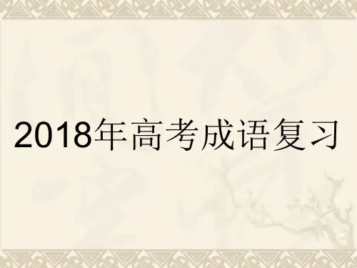 2018高考语文正确运用成语复习PPT PPT 课件