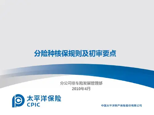 意健险核保规则及初审要点概要