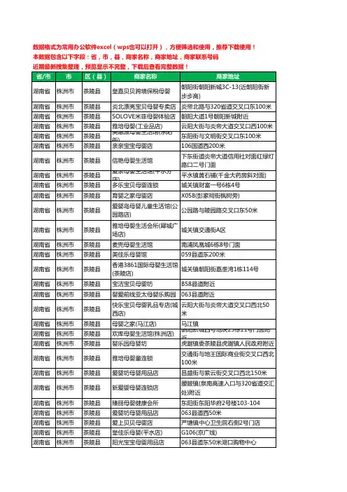 2020新版湖南省株洲市茶陵县月子服务工商企业公司商家名录名单黄页联系号码地址大全30家