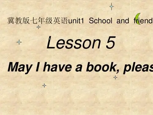 冀教版七年级英语上册 Unit 1 Lesson 5 课件(共30张PPT)