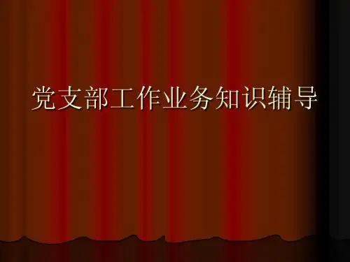 党支部工作业务知识辅导