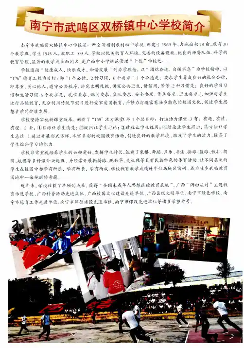 南宁市武鸣区双桥镇中心学校简介
