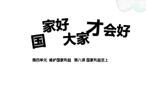 人教版道德与法治八年级上册8.1国家好 大家才会好课PPT