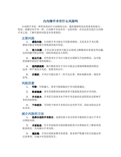 白内障手术有什么风险吗
