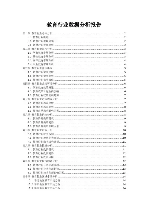 教育行业数据分析报告