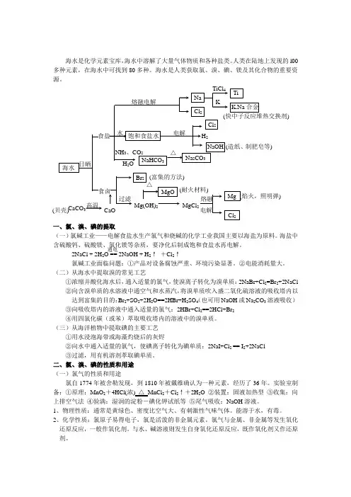 高一化学专题二氟氯溴碘教学案(有答案)