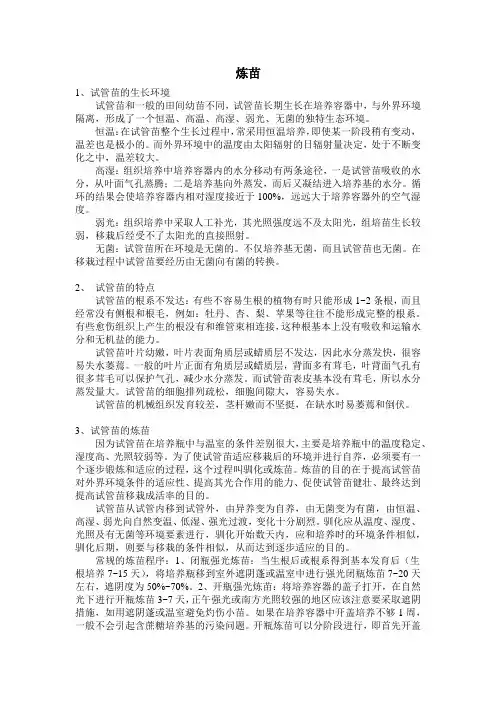 试管苗的炼苗
