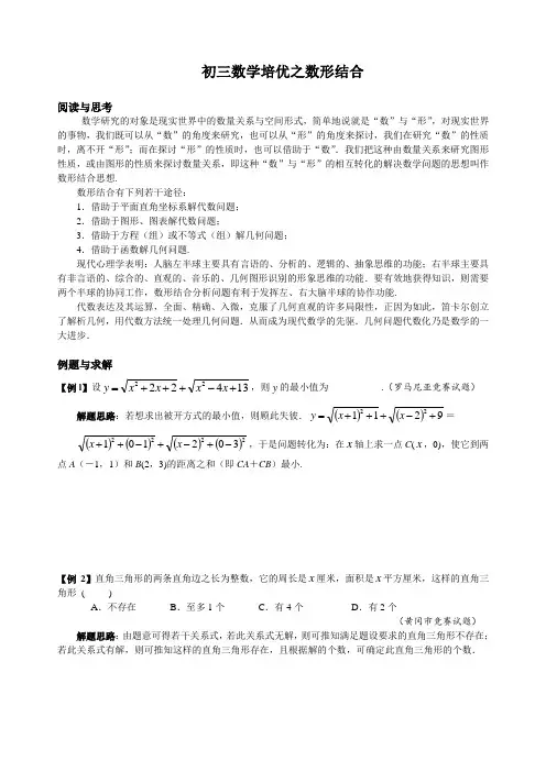 初三数学培优之数形结合