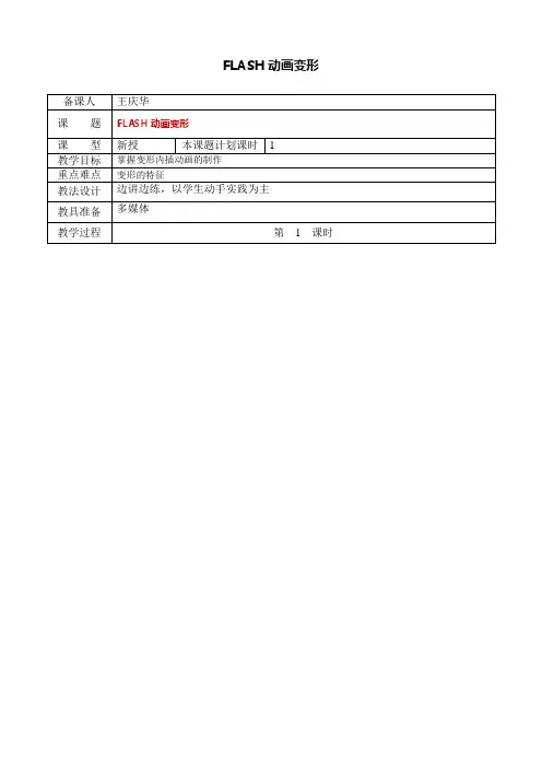 FLASH动画变形