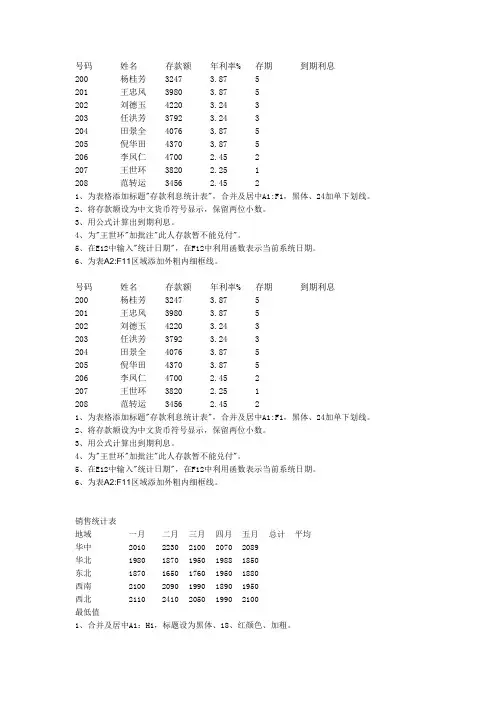 电子表格