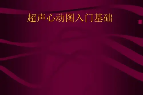 超声心动图入门基础第二部分