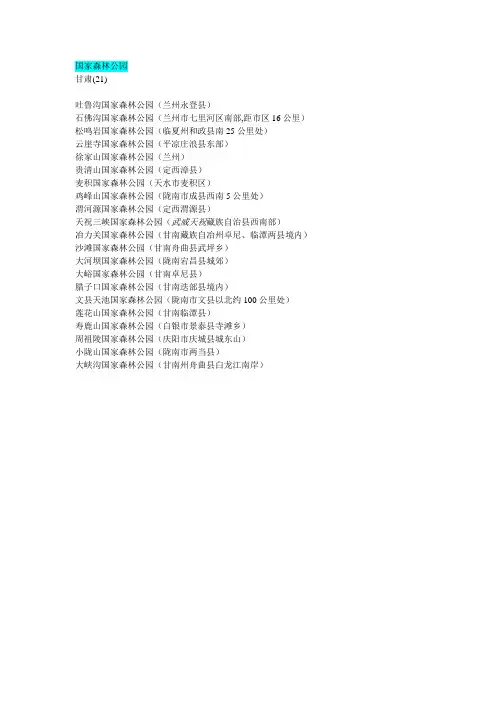 甘肃国家森林公园
