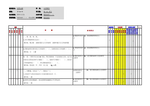 小学数学六年级上册第一单元《圆的面积(一)》应用作业