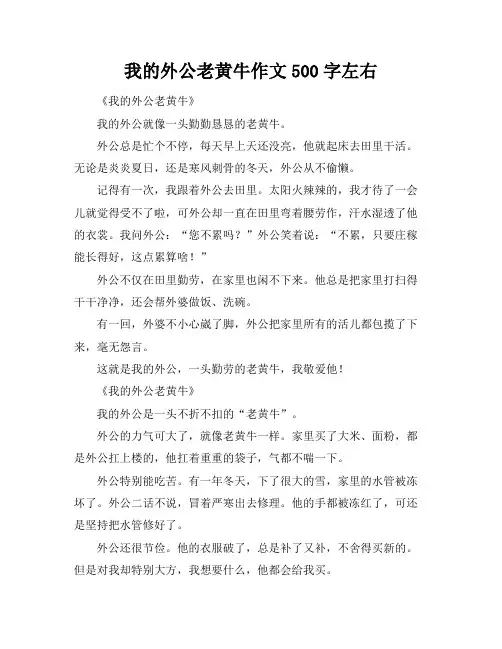 我的外公老黄牛作文500字左右