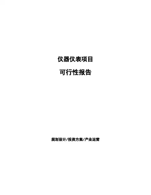 仪器仪表项目可行性报告