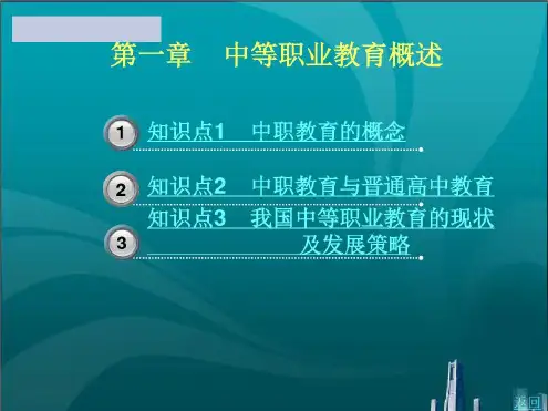 中等职业教育概述