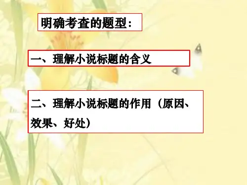 高中语文小说标题的含义和作用