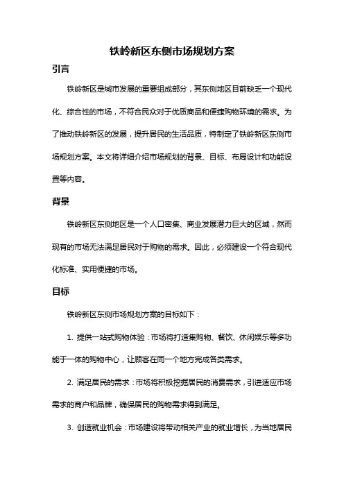 铁岭新区东侧市场规划方案