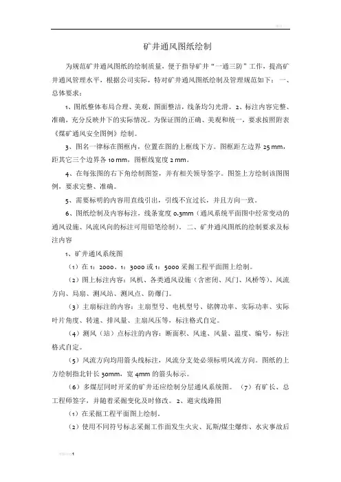 矿井通风系统图纸绘制及图例