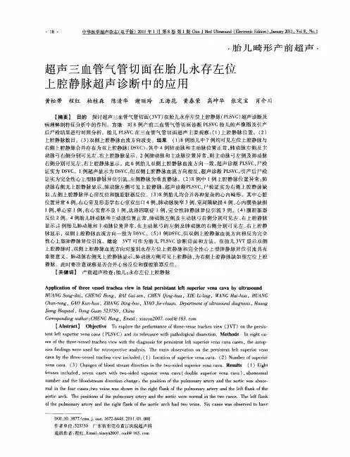 超声三血管气管切面在胎儿永存左位上腔静脉超声诊断中的应用