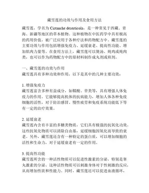 藏雪莲的功效与作用及食用方法