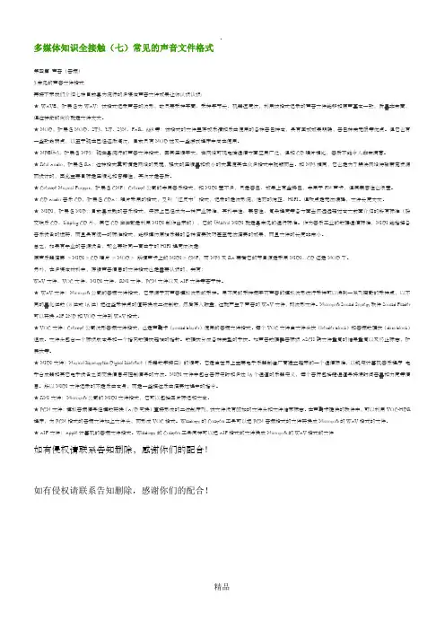 常见的声音文件格式