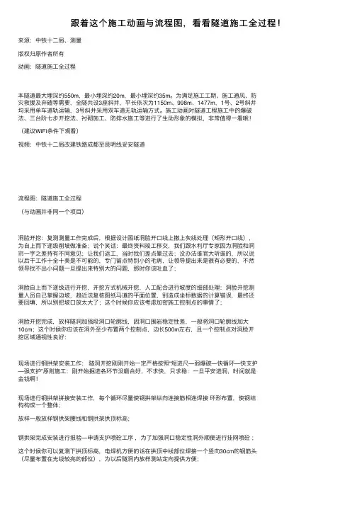 跟着这个施工动画与流程图，看看隧道施工全过程！