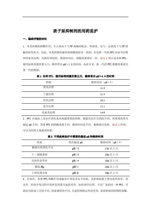 质子泵抑制剂的用药监护
