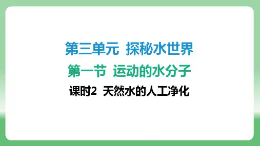 3.1 运动的水分子(课时2 天然水的人工净化)课件--九年级化学鲁教版(2024)上册