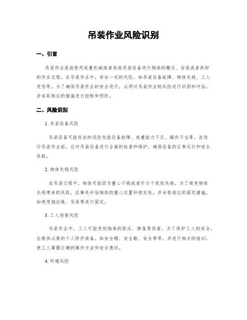吊装作业风险识别